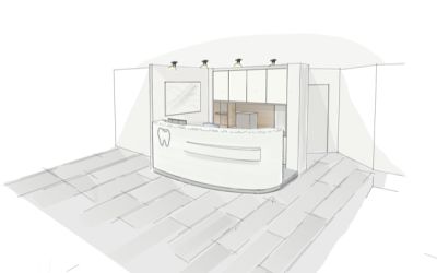 Arztpraxis Handskizze Empfangspult Einrichtung Neudoerfler