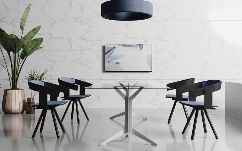 Dreyfuss Glas Meeting Tisch Stil Neudoerfler