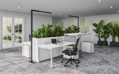 Flux M Arbeitstisch – manuell höhenverstellbar in verschiedenen Höhen