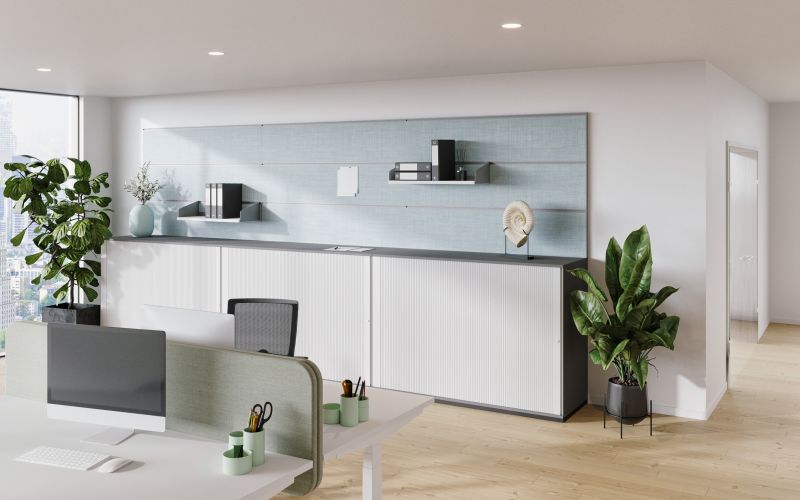 Lineo Rolloschrank Motion Wandpinnwand classic organisierbar neudoerfler