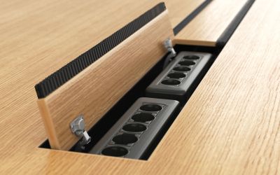 Meetme Konferenztisch Steckdose Buestenklappe Verkabelung Buero Neudoerfler