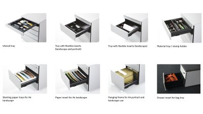 Motion rolling stational file container office furniture neudoerfler