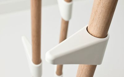 Cascando Bamboo Garderobe Bambus Weiss Holz Neudoerfler