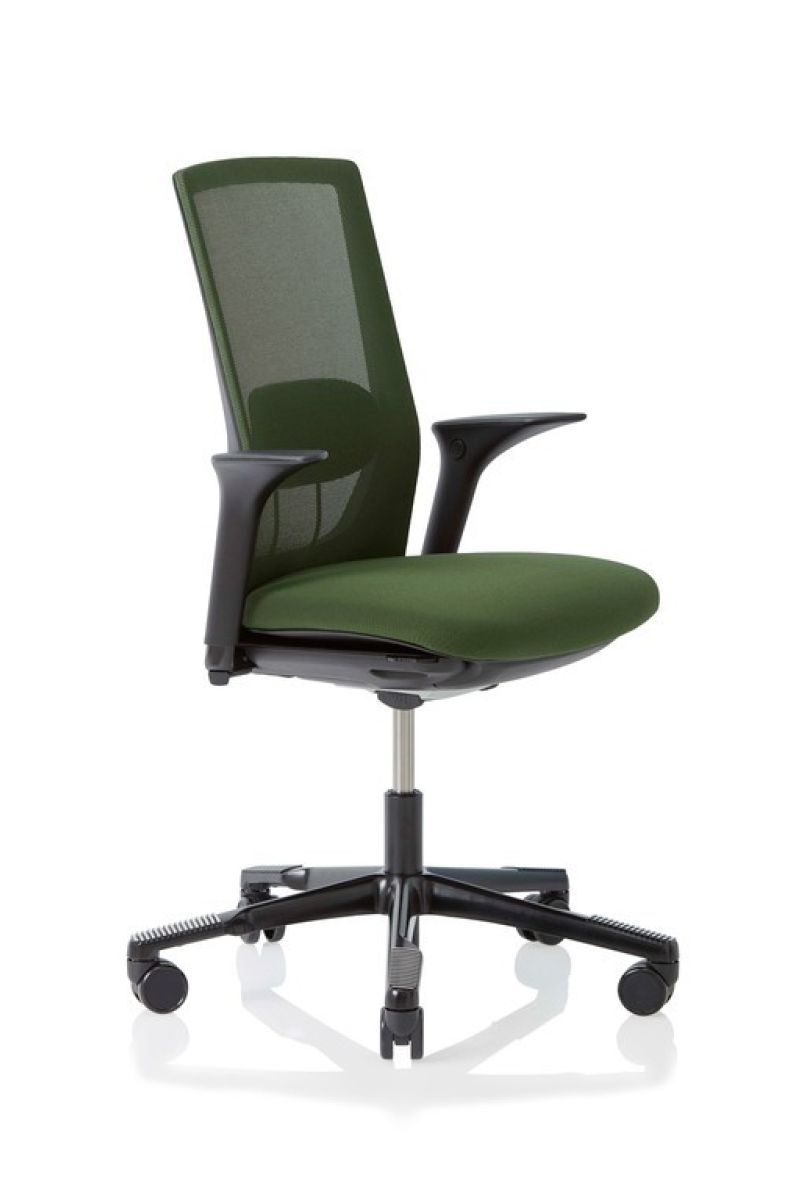 HÅG Futu Bürostuhl grün mit Armlehnen Rückenlehne aus Mesh Neudörfler