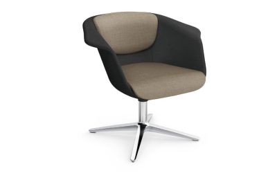 Sedus Sweetspot Loungesessel dunkelbraun mit beigen Polsterungen