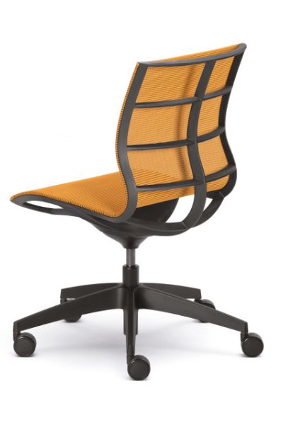 Se:joy Schwarz Orange Ohne Armlehnen Hinten mit Rollen