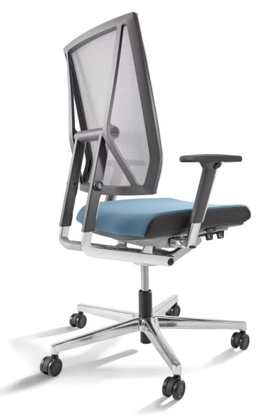 Viasit scope Netzrücken Sitzmoebel Drehstuhl | Blau chrom Armlehnen - Neudoerfler