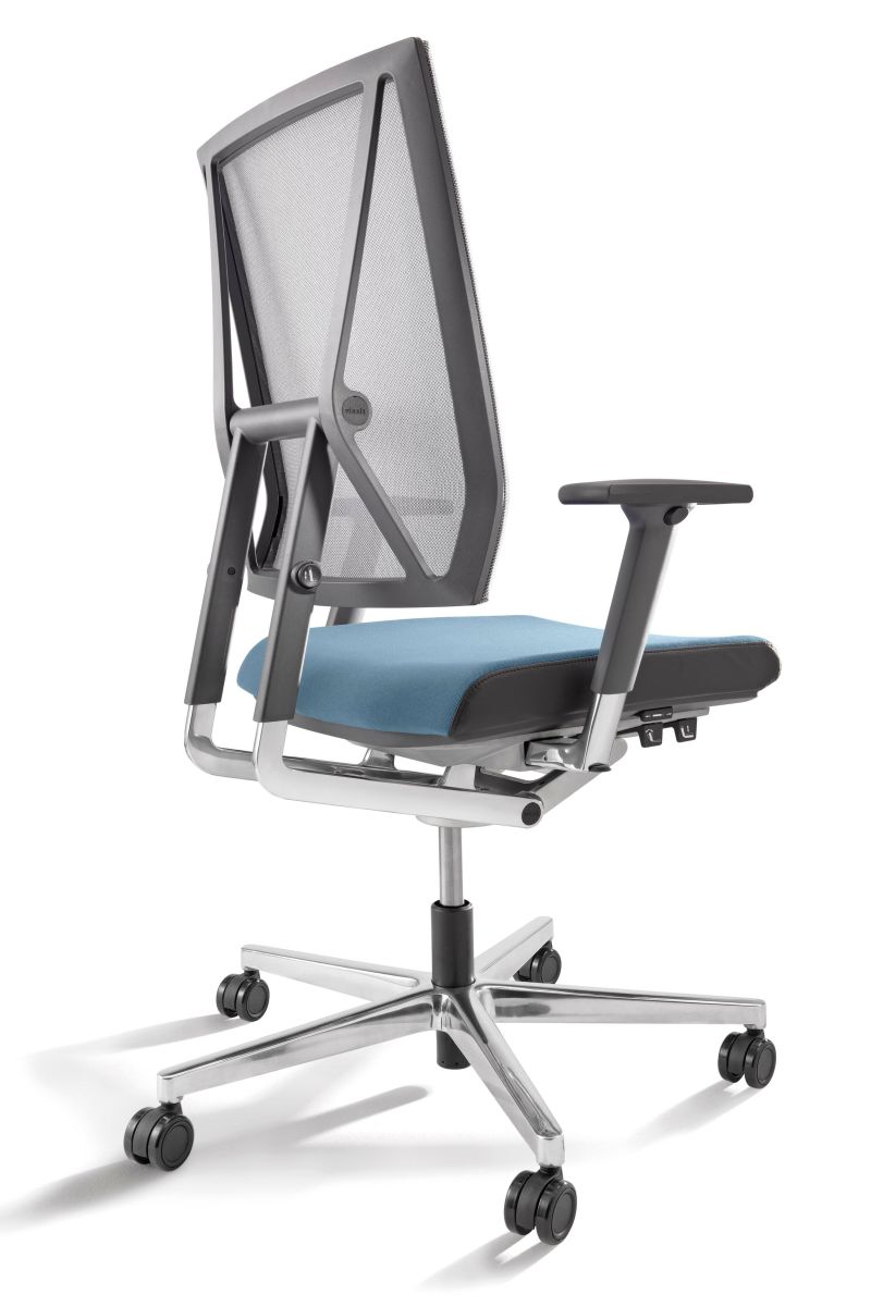 Viasit scope Netzrücken Sitzmoebel Drehstuhl | Blau chrom Armlehnen - Neudoerfler