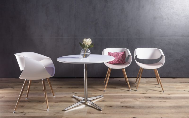 ZÜCO Little Perillo Design Stuhl weiß mit Holzbeinen