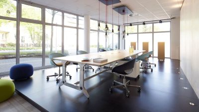 Planmoebel Unit Bench Besprechungstisch Arbeitsplatz Coworking Buero Neudoerfler