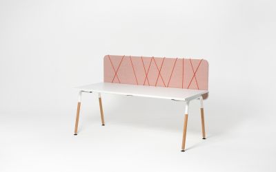 Arbeitstisch Weiss Eiche Pinnwand Hellorange 1 Mymotion Neudoerfler