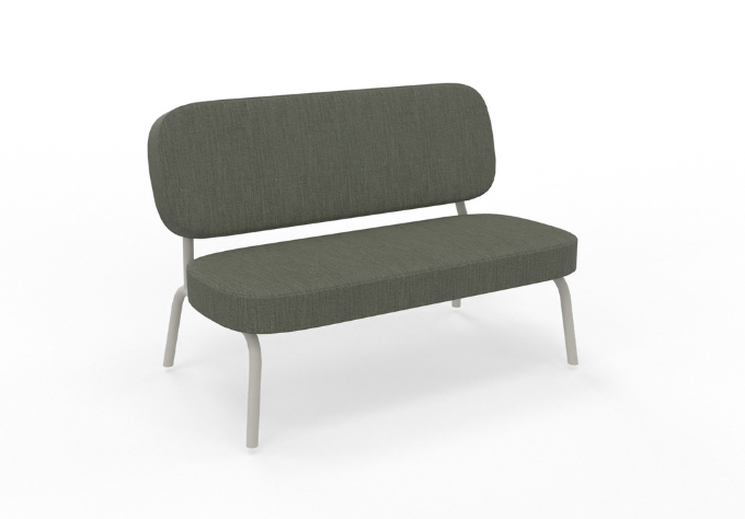 Loungesofa für zwei Personen in grün mit weißem Gestell