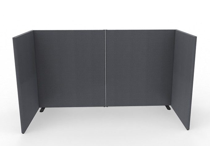 Four-piece anthracite-colored acoustic printer enclosure designed to reduce noise in the workplace.